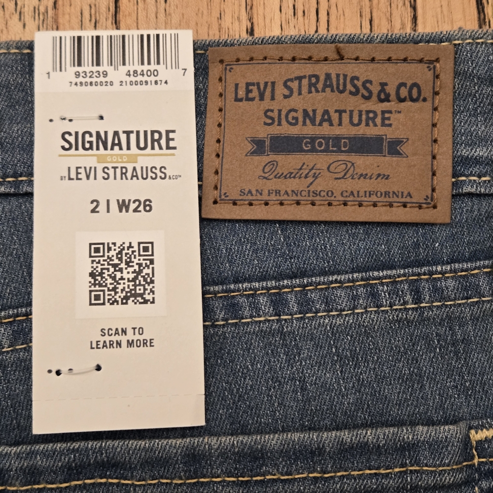 Levi Straus Signature Gold Mid Rise‎ Women Capris Size 2 W26 - Picture 13 of 14